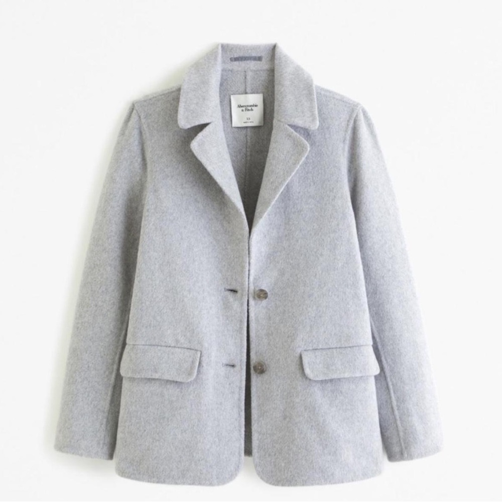 Abercrombie & Fitch Light Gray Wool Peacoat / Blazer